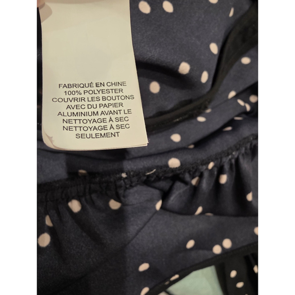 Kate Spade Polka Dot Bow Neck Tie Dress Black Ruffle Hem Long Sleeve Size 6 Bow - Picture 12 of 12